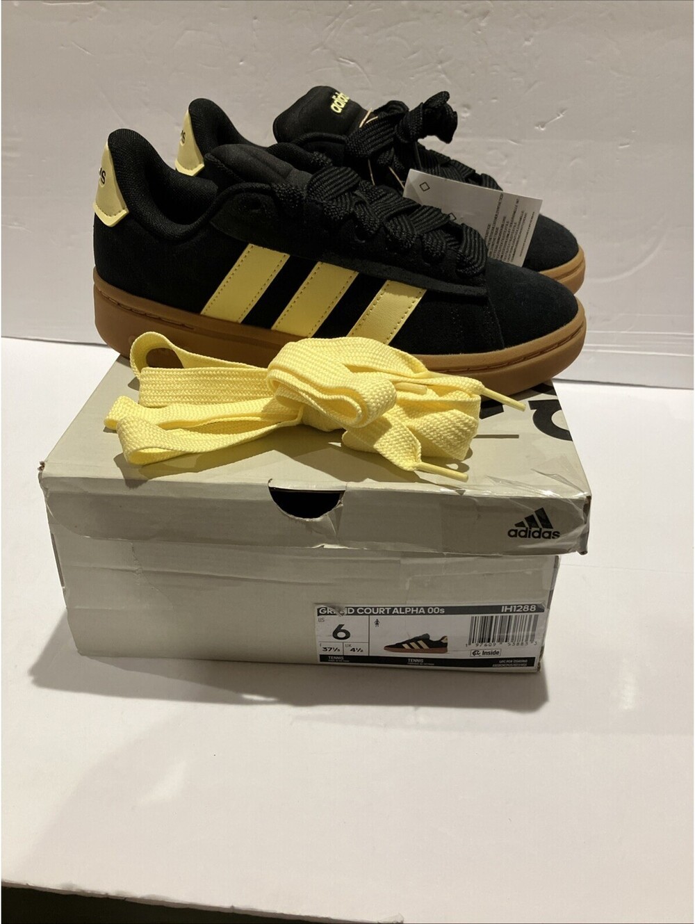 Adidas Grand Court Alpha 00S Black Womens Sneakers Gym Sole IH1288 Size 6 NEW